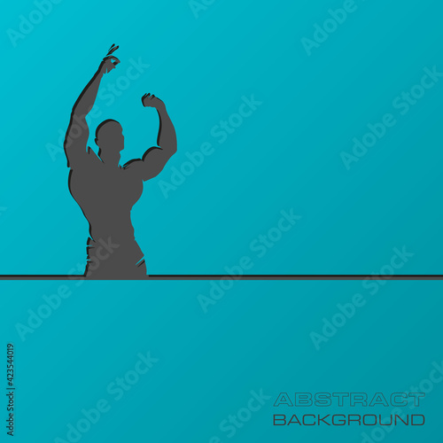 Muscle man silhouette lifting weights fitness gym icon bodybuilder