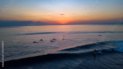 surfer during sunset