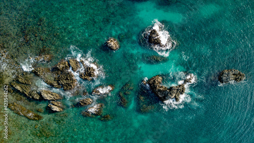 water splash on the rock