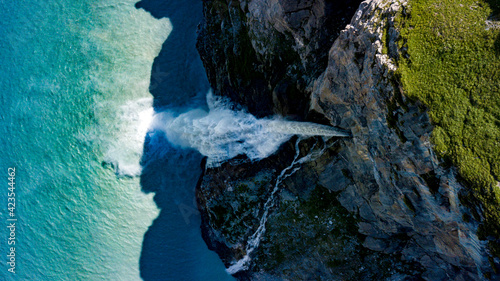 waterfall in a lake
