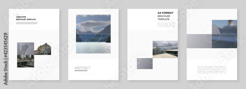 A4 brochure layout of modern covers design templates for business flyer leaflet, A4 format brochure design, report, presentation, magazine cover, book design in minimal style.