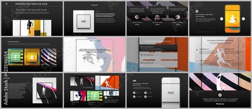 Vector templates for website design, presentations, portfolio. Templates for presentation slides, leaflet, brochure cover, report. Abstract colored sport backgrounds for sport event, fitness design.