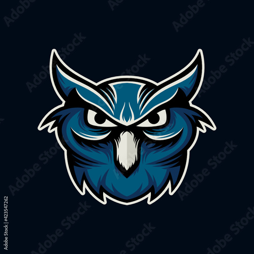 Owl head mascot gaming logo