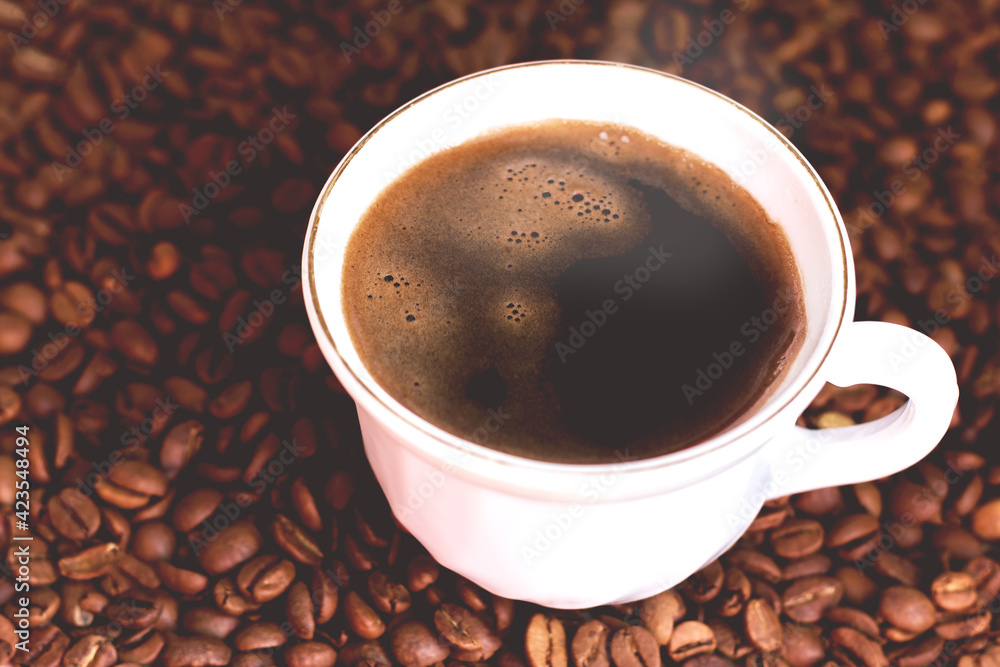 Fototapeta premium A cup of freshly brewed coffee.