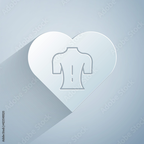 Paper cut Massage icon isolated on grey background. Relaxing, leisure. Paper art style. Vector