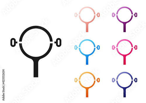 Black Filter wrench icon isolated on white background. The key for tightening the bulb filter trunk. Set icons colorful. Vector