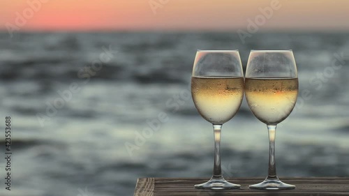 two glasses of white wine
