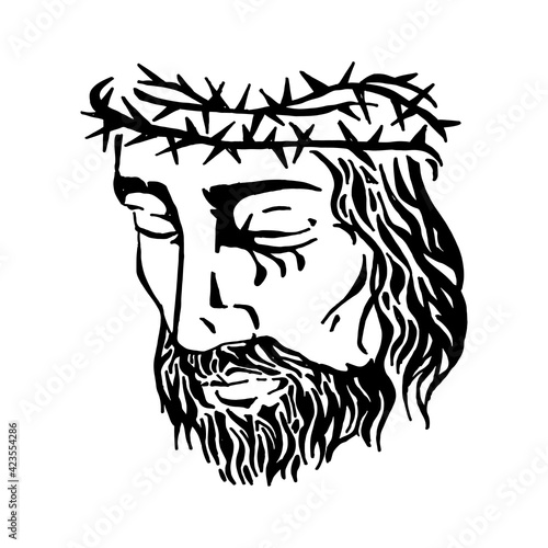 Vector illustration of Jesus Christ, God and bible