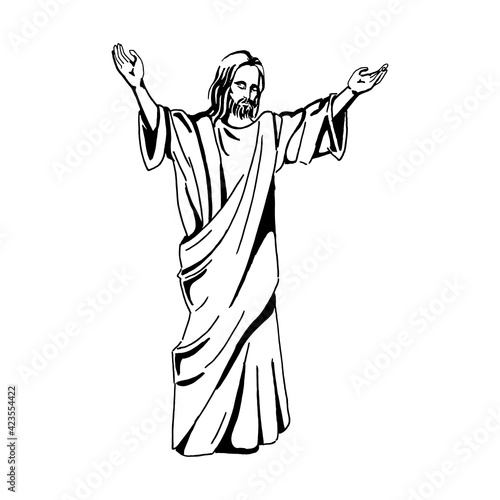 Vector illustration of Jesus Christ, God and bible