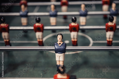 Vintage Tabletop Football game, Closeup