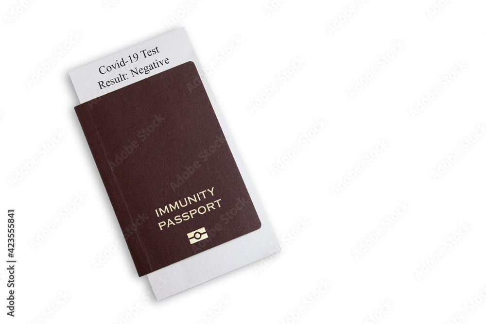 Passport with the result of the analysis for the virus. Immunity passport. Passport with the result of the analysis for the virus. Immunity passport.