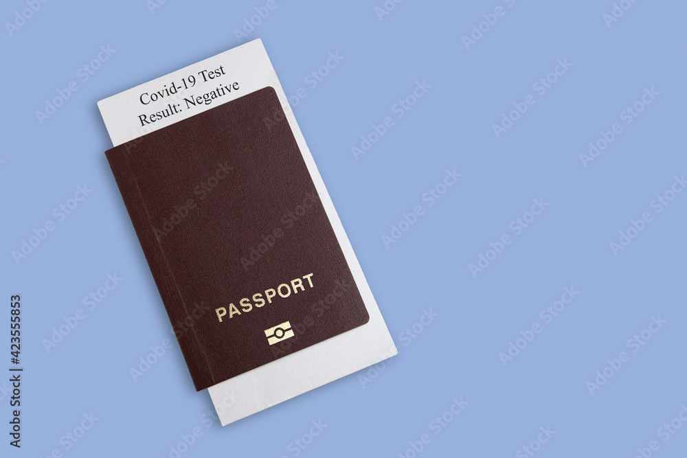 Passport with the result of the analysis for the virus. Immunity passport. Passport with the result of the analysis for the virus. Immunity passport.