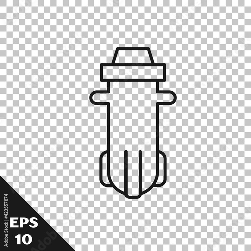 Black line Water filter icon isolated on transparent background. System for filtration of water. Reverse osmosis system. Vector