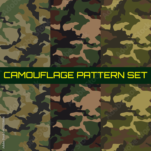 Camouflage pattern set of three