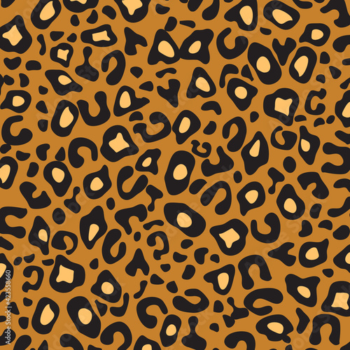 Seamless leopard cheetah fur pattern. Panther fabric textile print design