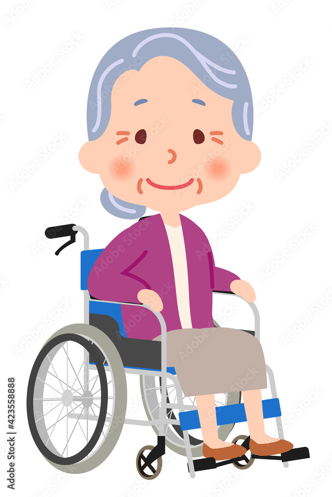 車椅子に乗ったおばあさん 車椅子に乗ったおばあさん