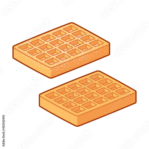 Cartoon Belgian waffles drawing