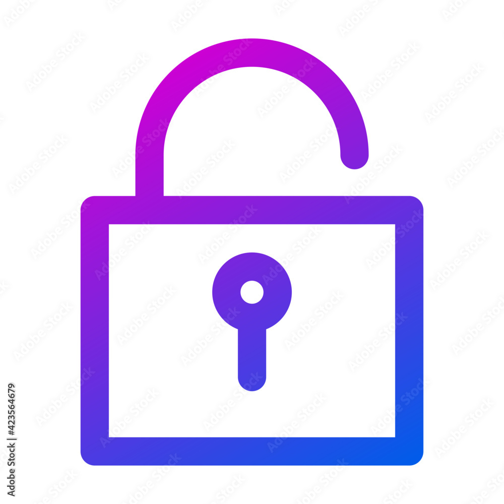 Padlock icon in gradient color Padlock icon in gradient color