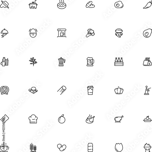 icon vector icon set such as: chilli, glyph, shop, herbal, ear, waiter, minute, green, rigatoni pasta shape, broken, bunch, chop, hat, martini, recipe, abstract, ocean, loaf, rack, cutlets, pie