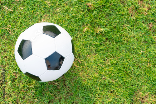 Soccer ball on the ball field © topntp