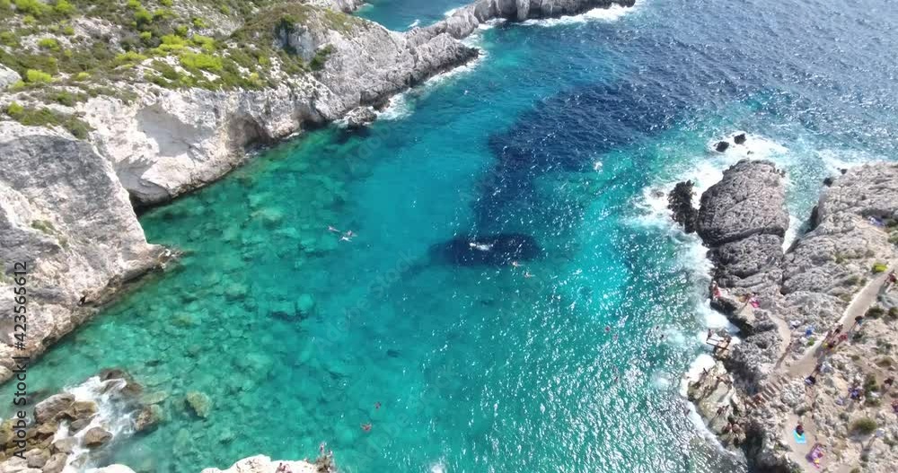 Aerial view of Porto Limnionas cliff on Zakynthos Island, Greece Aerial view of Porto Limnionas cliff on Zakynthos Island, Greece