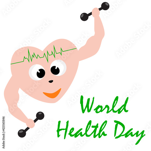 heart with dumbbells