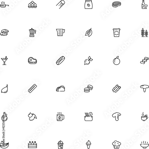 icon vector icon set such as: elements, brown, eco, france, orecchiette, wild, single, cannelloni pasta shape, macaroon, super foods, bake, macaron, laurel, casserole, steam, symbols, egg, almond