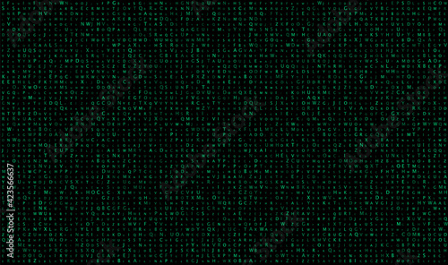 Code green background with numbers. Digital data design. Pattern network concept. Abstract technology banner. Vector illustration.