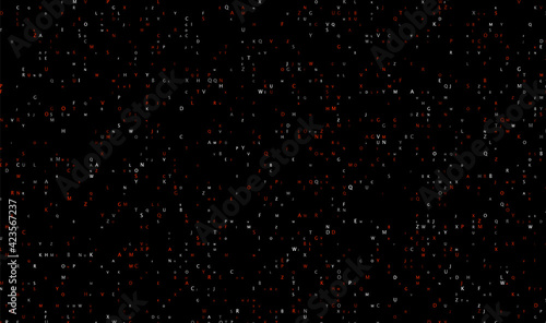 Code red background with numbers. Digital data design. Pattern network concept. Abstract technology banner. Vector illustration.
