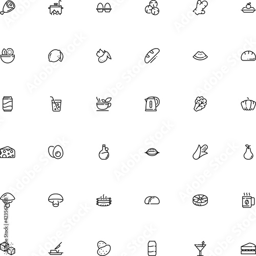 icon vector icon set such as: capers, cappuccino, teapot, stelline, thermal, yellow, household, clip, noodles, power, milk, chop, handle, baked, potato, square, mocha, cap, cheddar, cannelloni