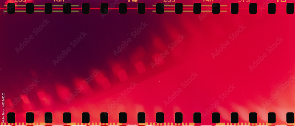 real film strip texture with burn light leaks, abstract background