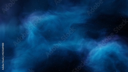 colorful space background with stars, nebula gas cloud in deep outer space 3d render © ANDREI