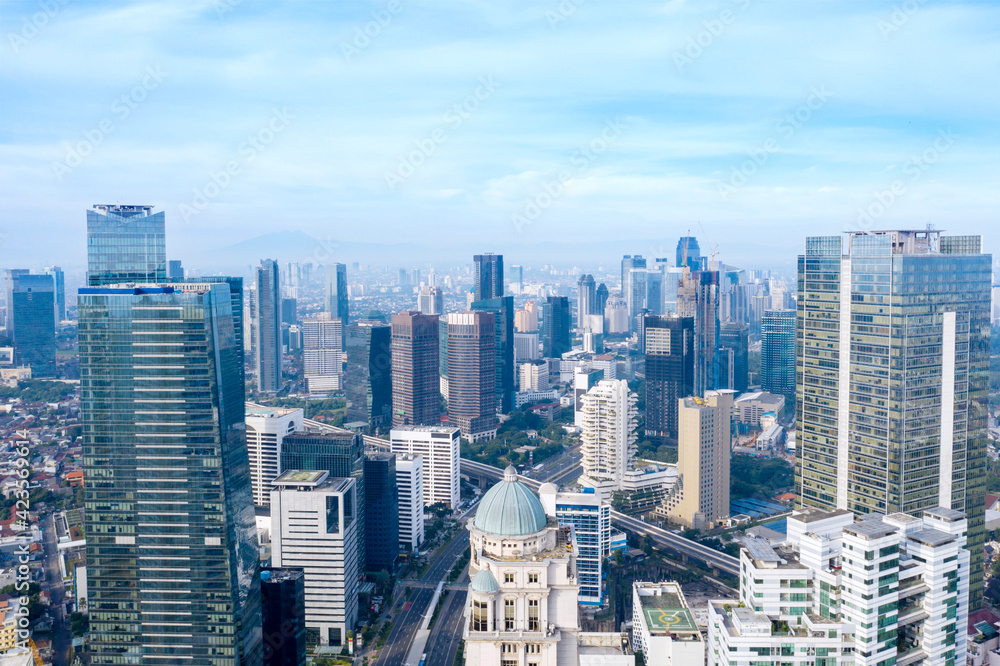 Beautiful modern highrise buildings in Jakarta