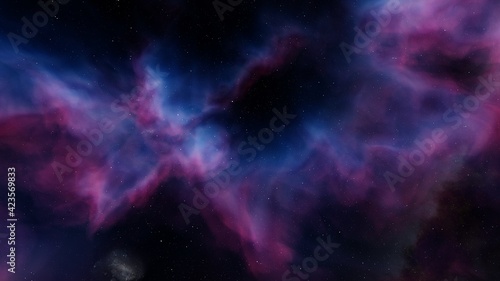 colorful space background with stars  nebula gas cloud in deep outer space 3d render