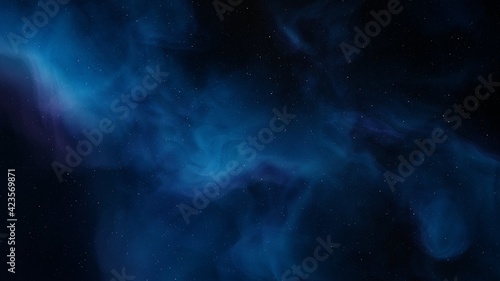 colorful space background with stars, nebula gas cloud in deep outer space 3d render © ANDREI