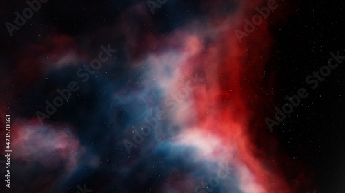 Fototapeta Naklejka Na Ścianę i Meble -  colorful space background with stars, nebula gas cloud in deep outer space 3d render