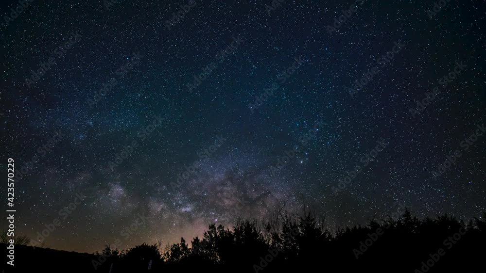 Time Lapse of Milky Way Raising in the Texan Sky
