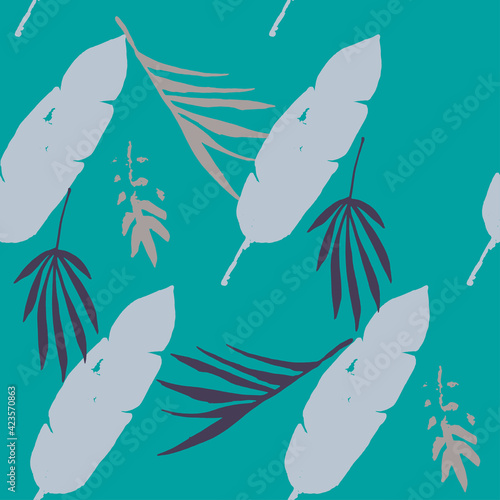 Trendy Tropical Vector Seamless Pattern. Cool Summer Textile. Beautiful Male Shirt Female Dress Texture.