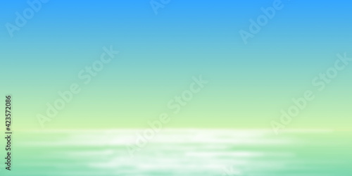 blue sky and sea background with abstract blur summer background