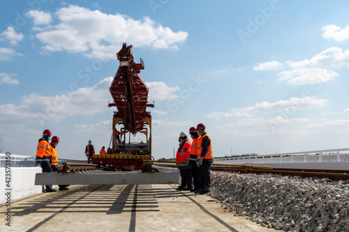 New railway construction building