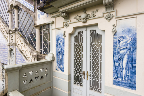 panel of azulejos in the Castle Santa Catarina in Porto, Portugal photo