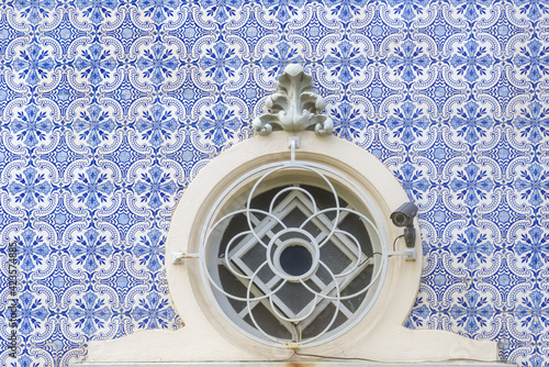 panel of azulejos in the Castle Santa Catarina in Porto, Portugal photo