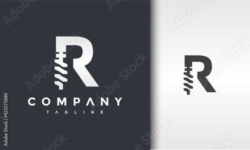 letter R drill logo