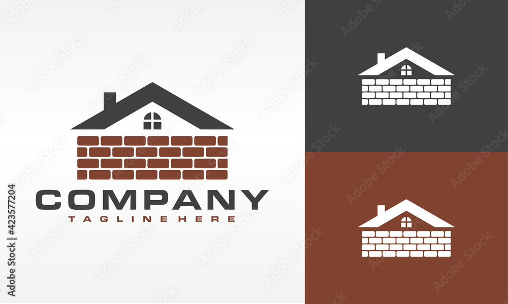 Home real estate bricks logo