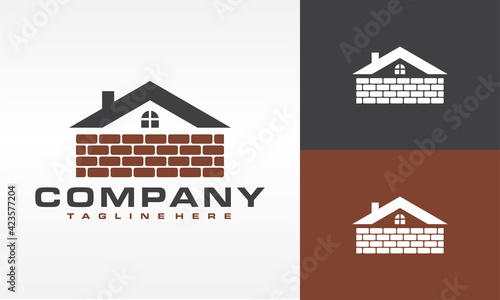 Home real estate bricks logo