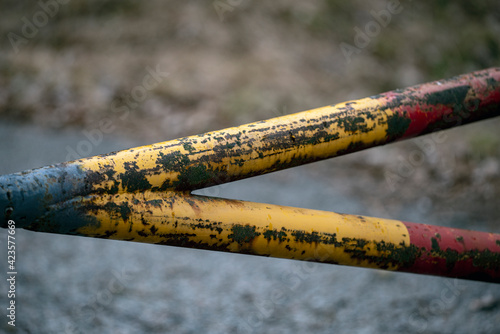 Canvas Print yellow line of a site, nacka, sverige, sweden, stockholm