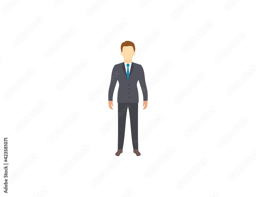 Company head, businessman. Vector illustration. Flat design. Company head, businessman. Vector illustration. Flat design.
