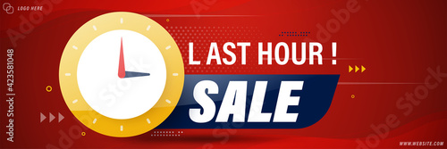 Last hour sale banner template design for web or social media.