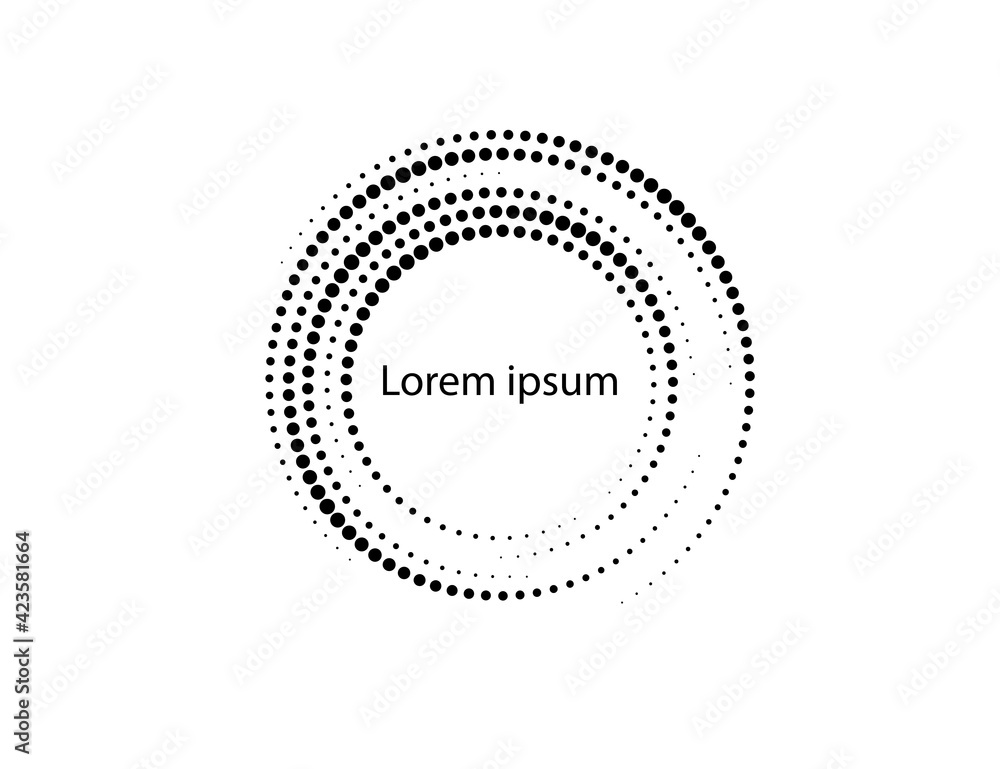 Halftone dots in circle form, logo. Vector illustration. Halftone dots in circle form, logo. Vector illustration.