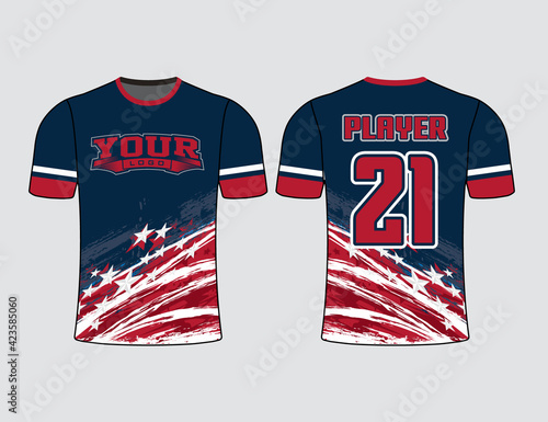 Sports gear template and mockup perfect for all sports team uniforms. Designs that go on casual wear, T-shirts, fashions and sports apparels